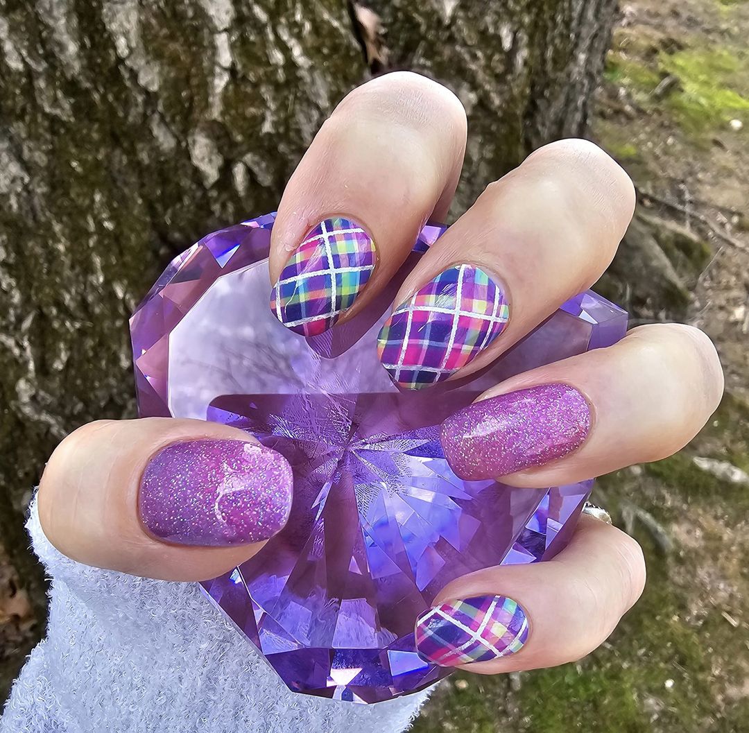Pink Summer Plaid Exclusive Design Nail Wraps (HOLO)
