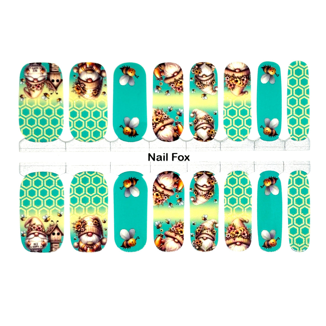 Bee My Gnomie Exclusive Design Nail Wraps (GLITTER ACCENTS)