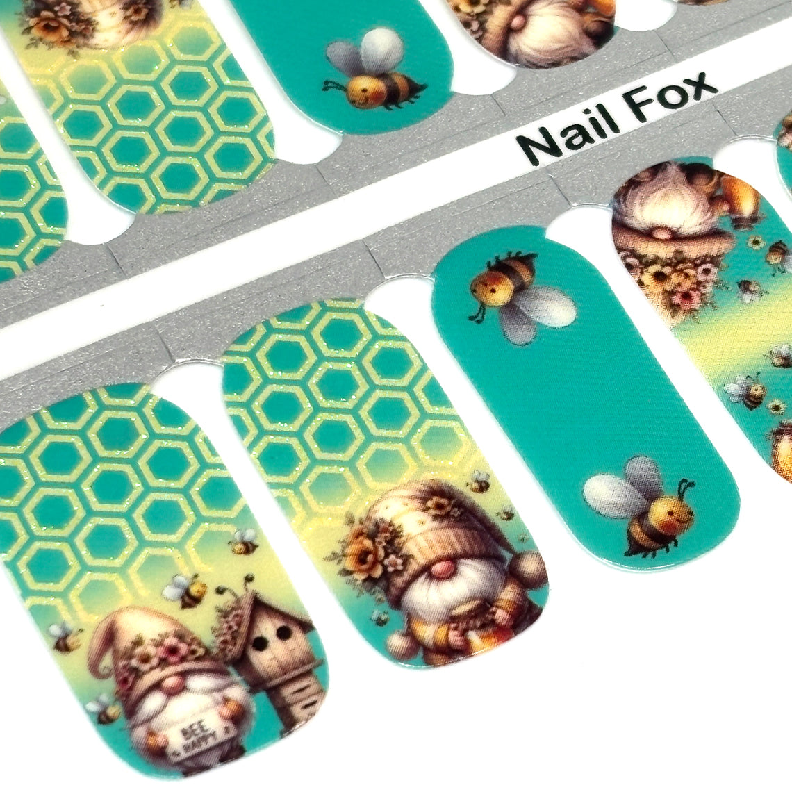 Bee My Gnomie Exclusive Design Nail Wraps (GLITTER ACCENTS)