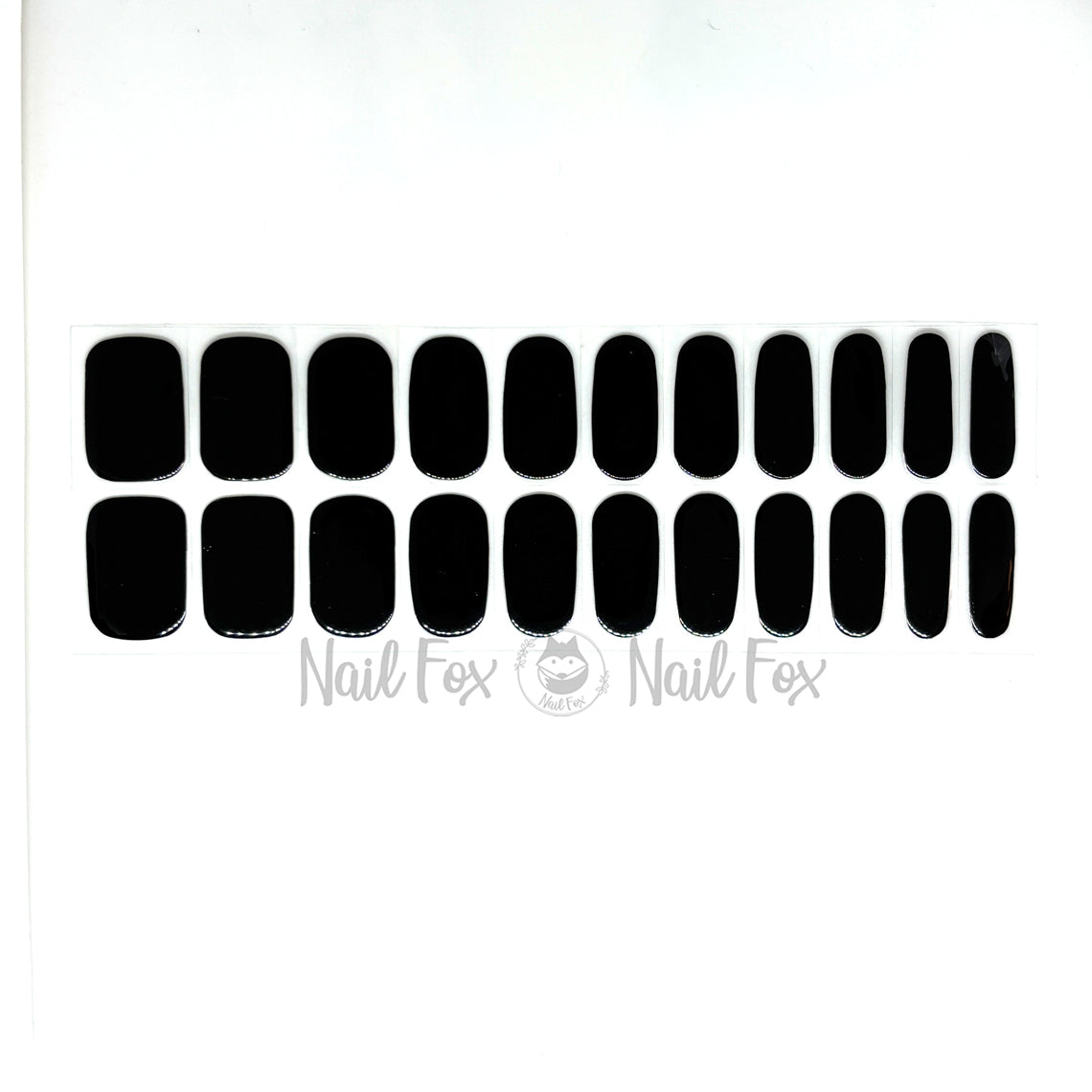 Black Solid No Light Gel Nail Wraps (NLG)