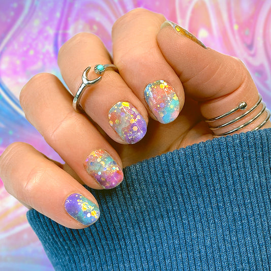 Celestial Dance Glitter Nail Wraps (HOLO)