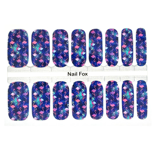 Flamingo Night Exclusive Design Nail Wraps