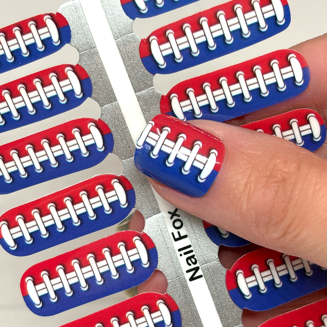 Football Spirit RED/BLUE (Buffalo) Exclusive Design Nail Wraps