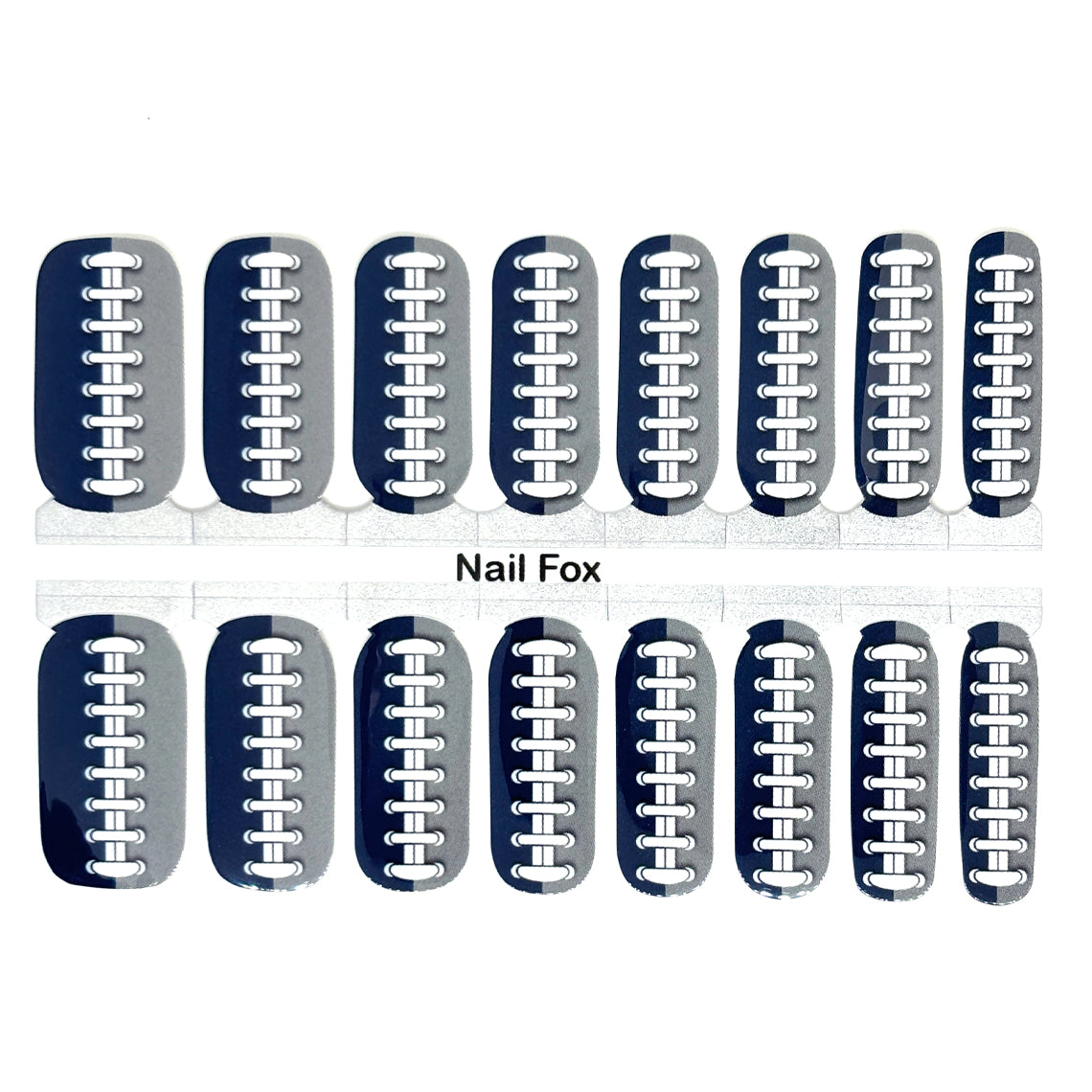 Football Spirit NAVY/SILVER (Dallas) Exclusive Design Nail Wraps