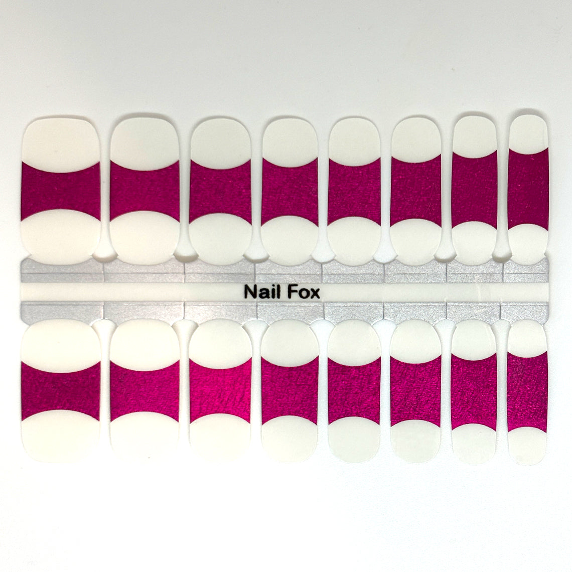 French Tips - Metallic Hot Pink Exclusive Nail Wraps (Foil)