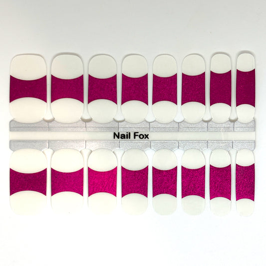 French Tips - Metallic Hot Pink Exclusive Nail Wraps (Foil)