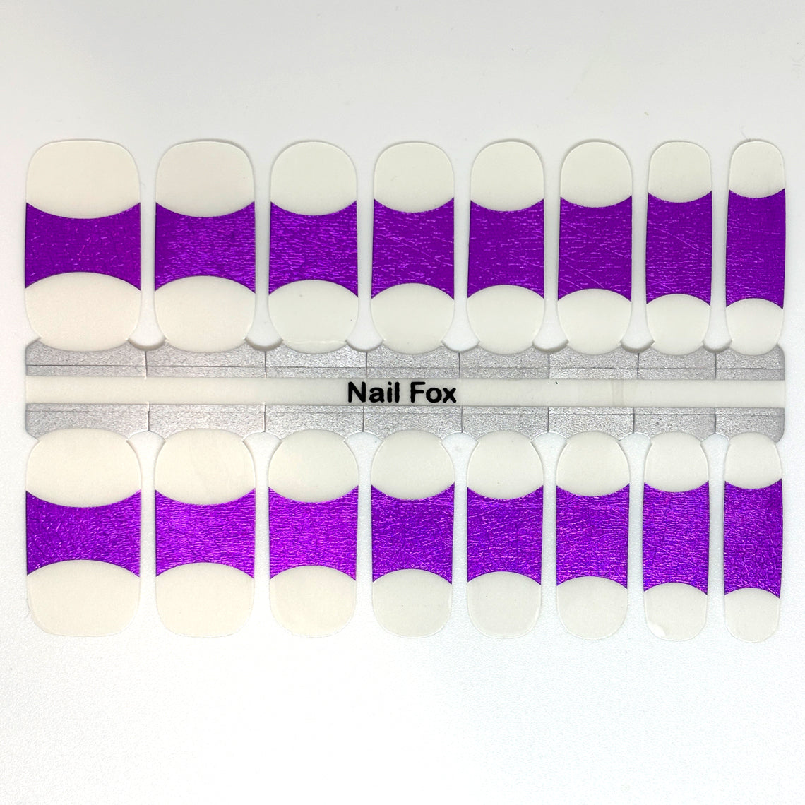 French Tips - Metallic Purple Exclusive Nail Wraps (Foil)