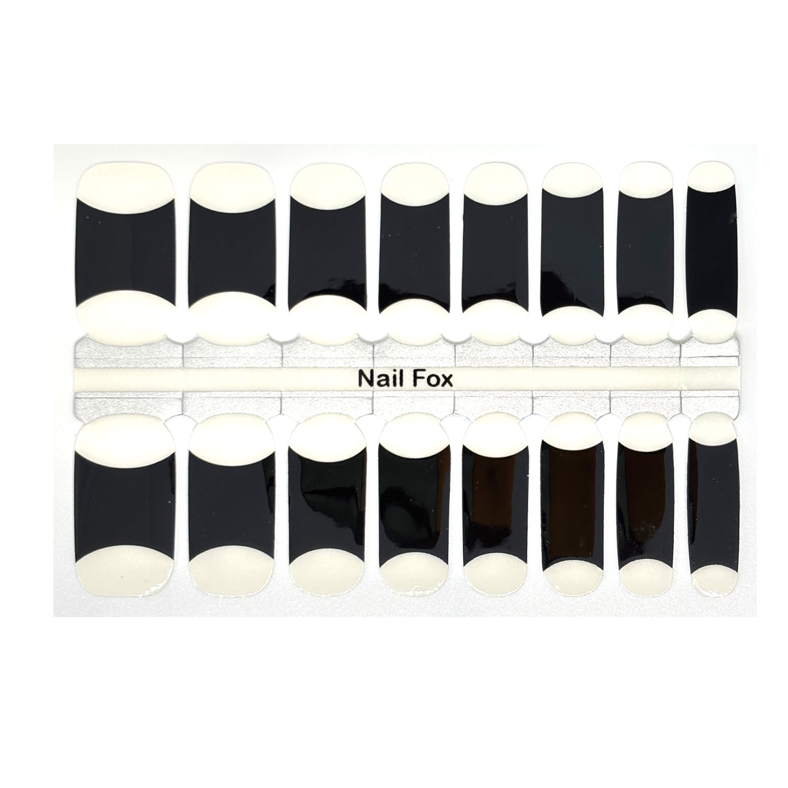 French Tips - Short Black Exclusive Nail Wraps