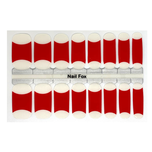 French Tips - Short Red Exclusive Nail Wraps
