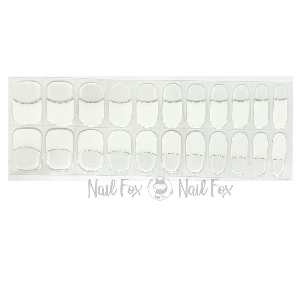 French Tips - Holo Halo No Light Gel Nail Wraps (NLG)