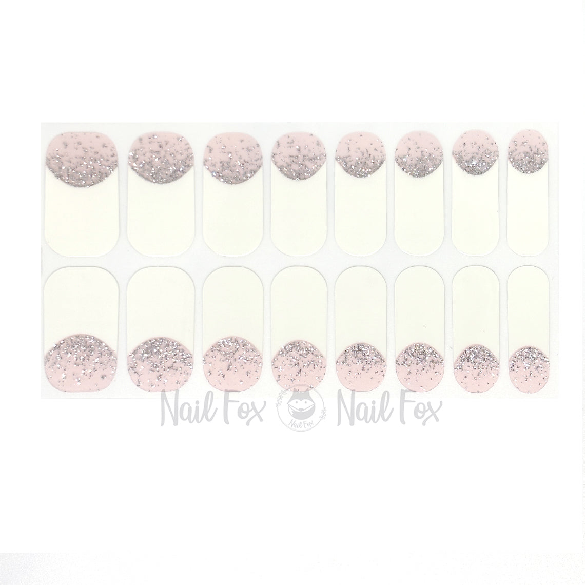Frosted French Nail Wraps (Glitter)
