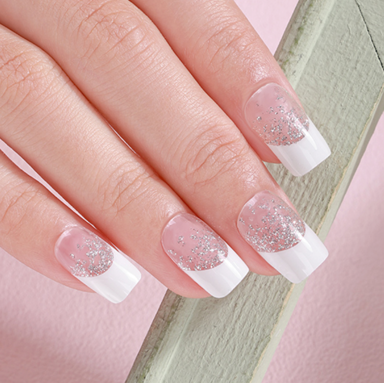 Frosted French Nail Wraps (Glitter)