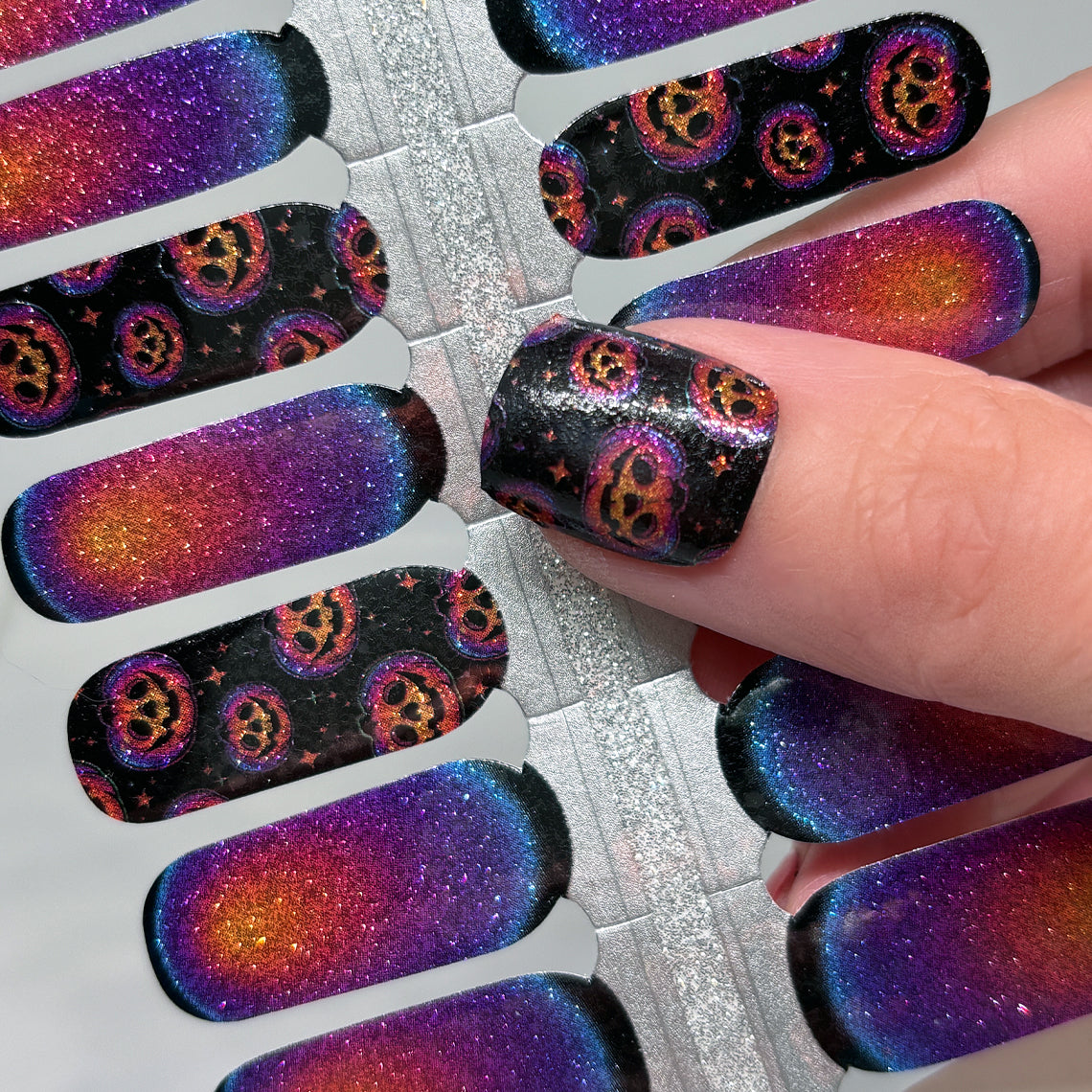 Glittering Pumpkins Nail Wraps (GLITTER)