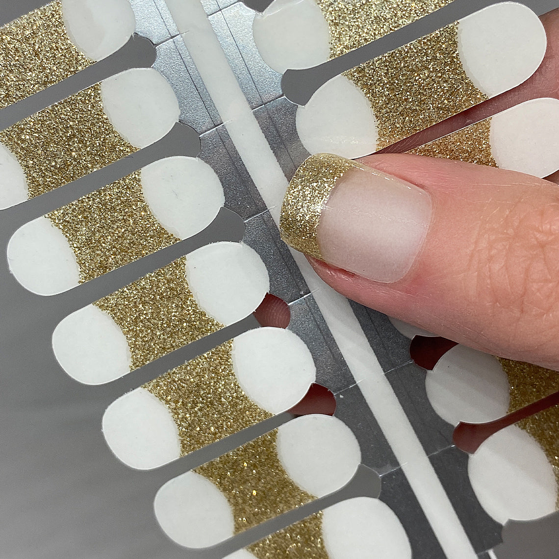 Gold Glitter Tips Nail Wraps