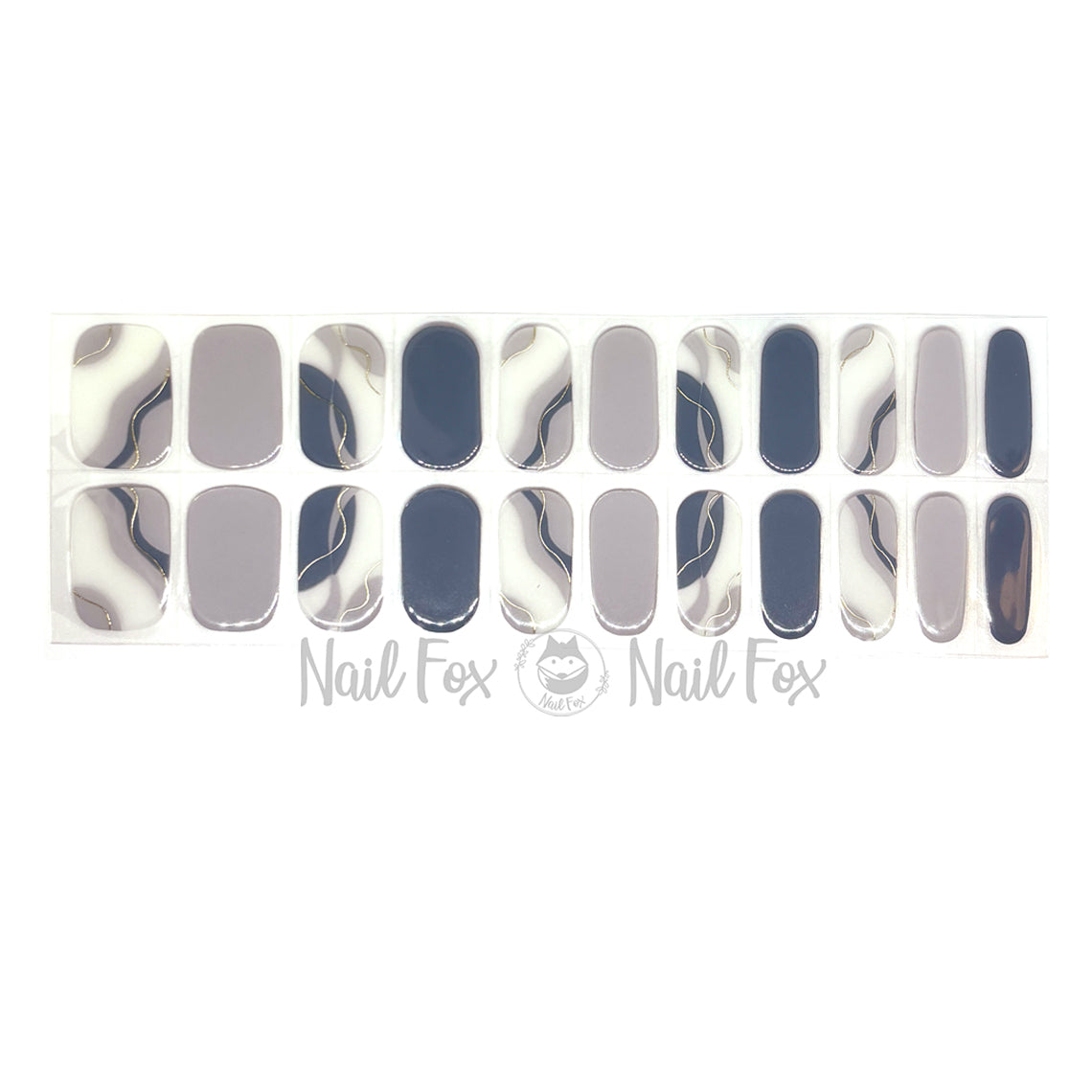Grey Swirls No Light Gel Nail Wraps (NLG)