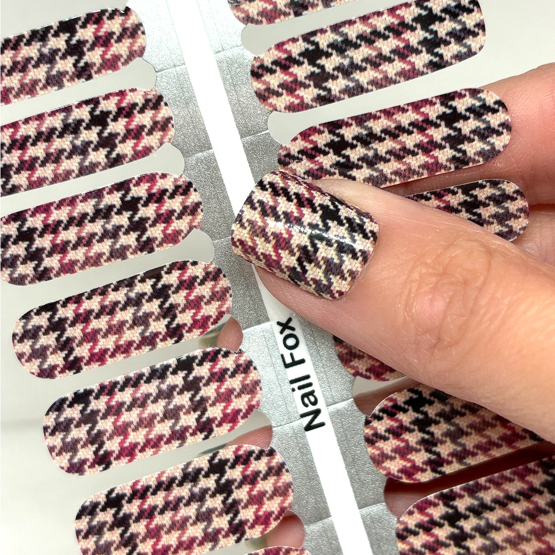 Harvest Houndstooth Exclusive Design Nail Wraps – Nail-Fox harvest-houndstooth-exclusive-design-nail-wraps-nail-fox