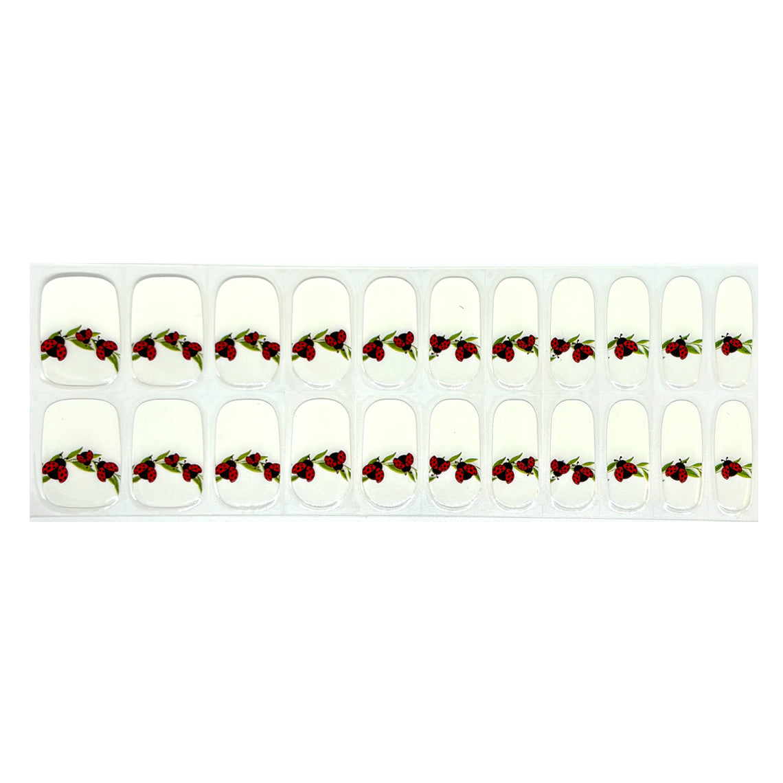 Lady Bug French Exclusive No Light Gel Nail Wraps (NLG)