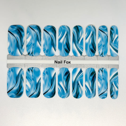 Liquid Cerulean Exclusive Design Nail Wraps