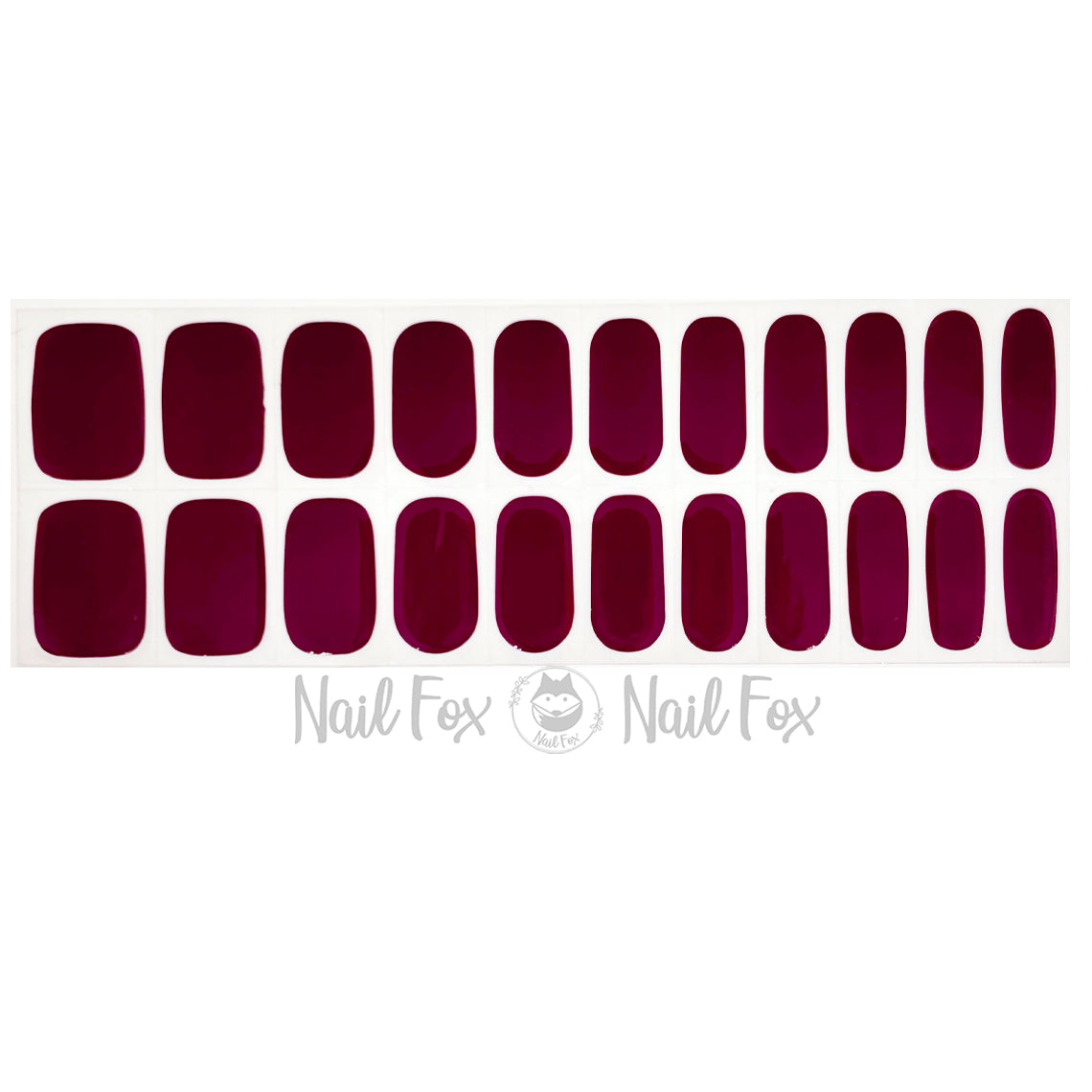 Maroon Solid No Light Gel Nail Wraps (NLG)