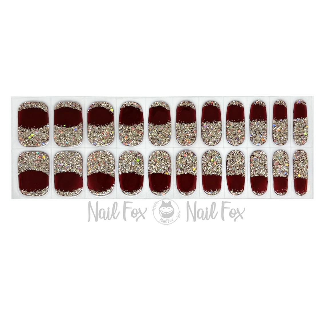Merlot Glam No Light Gel Nail Wraps (NLG)