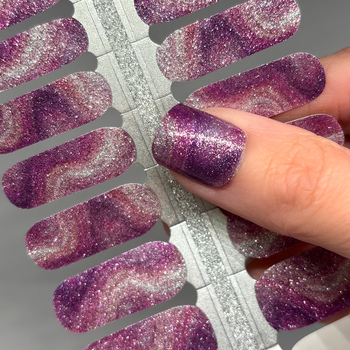 Merlot & Moonlight Nail Wraps (GLITTER)