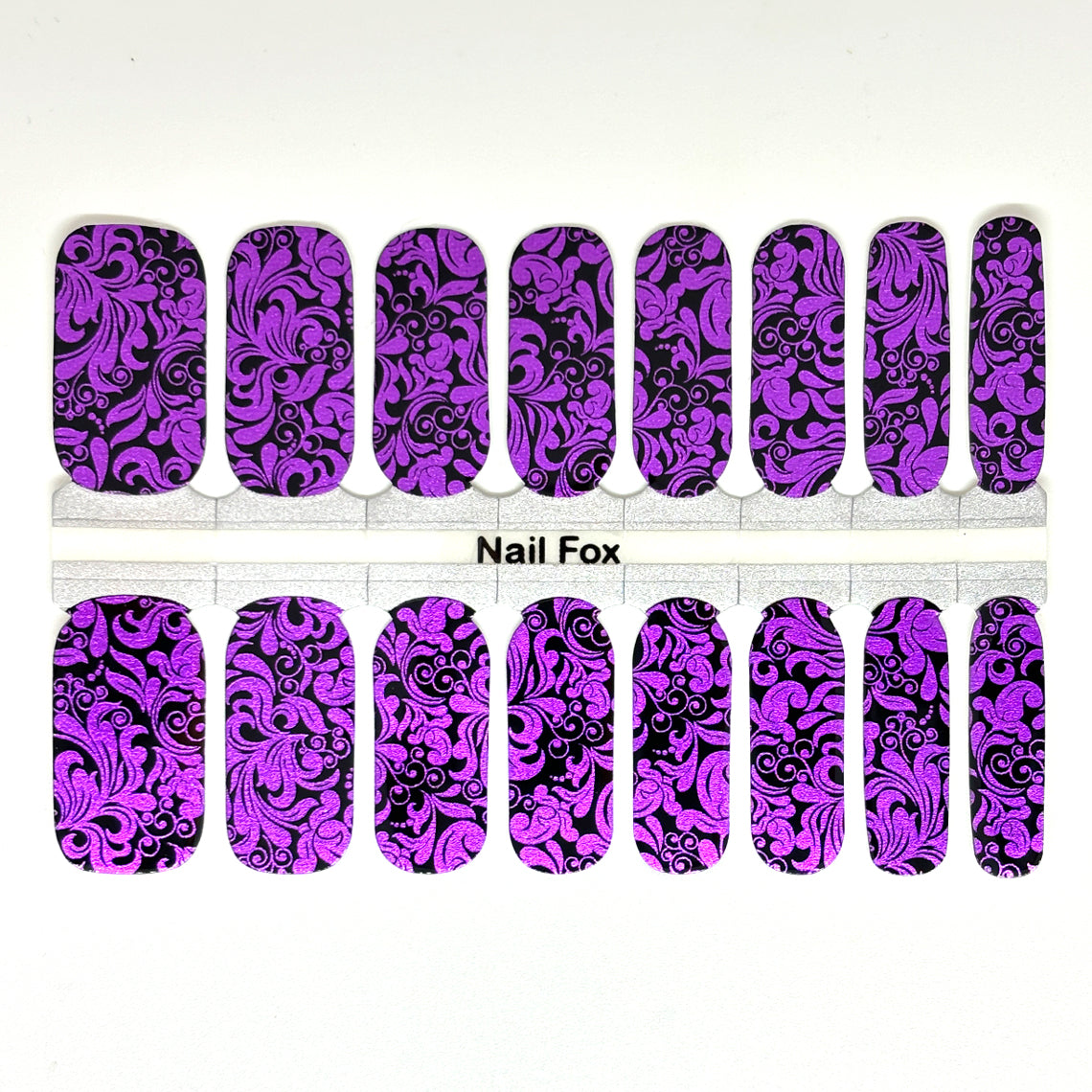 Metallic Purple Damask Exclusive Design Nail Wraps (FOIL)