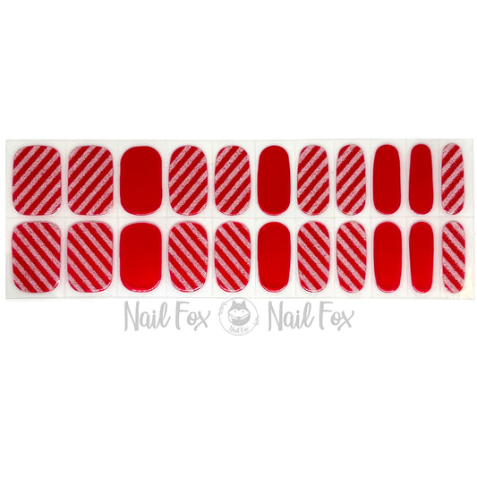 Peppermint Glam No Light Gel Nail Wraps (NLG)