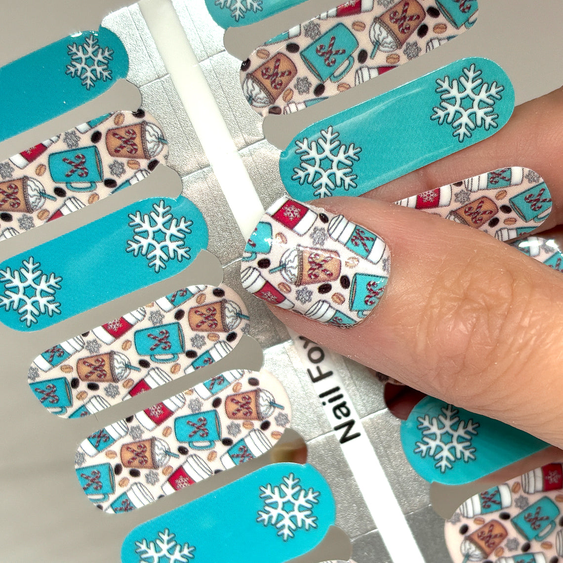 Peppermint Mocha Exclusive Design Nail Wraps