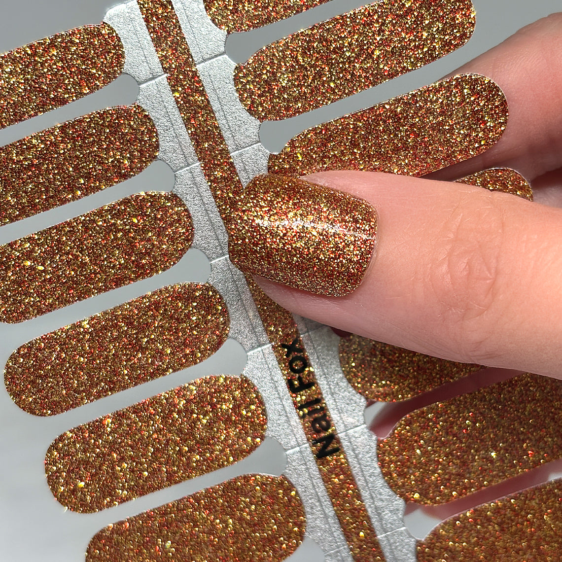 Pumpkin Spice Glitter Nail Wraps