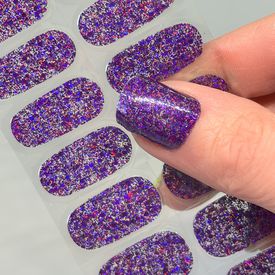 Purple Glam No Light Gel Nail Wraps (NLG)