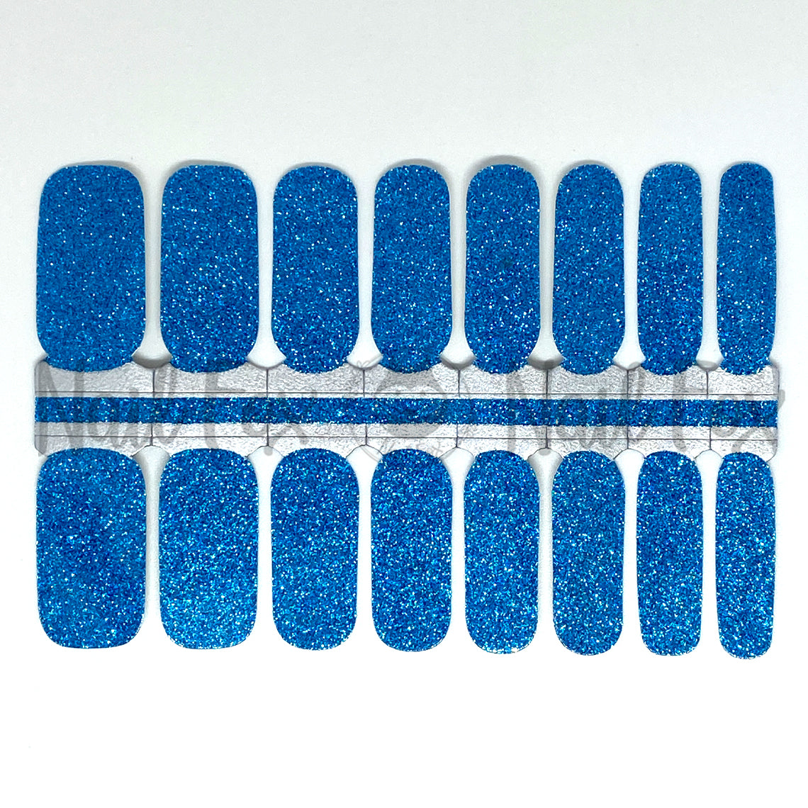 Sea Blue Glitter Nail Wraps