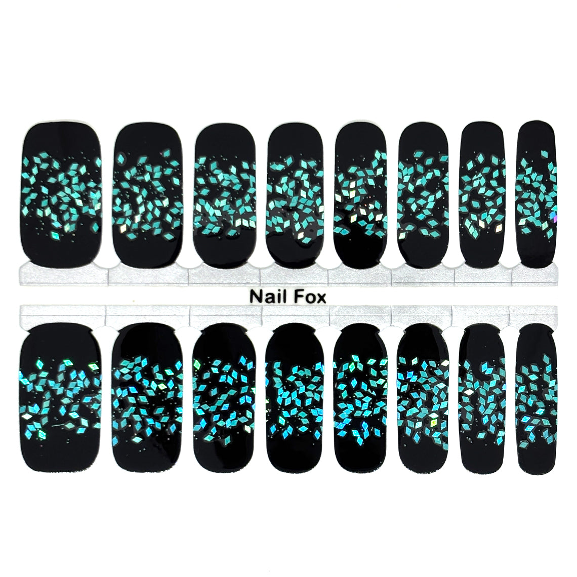 Turquoise Bling Exclusive Design Nail Wraps (HOLO GLITTER)