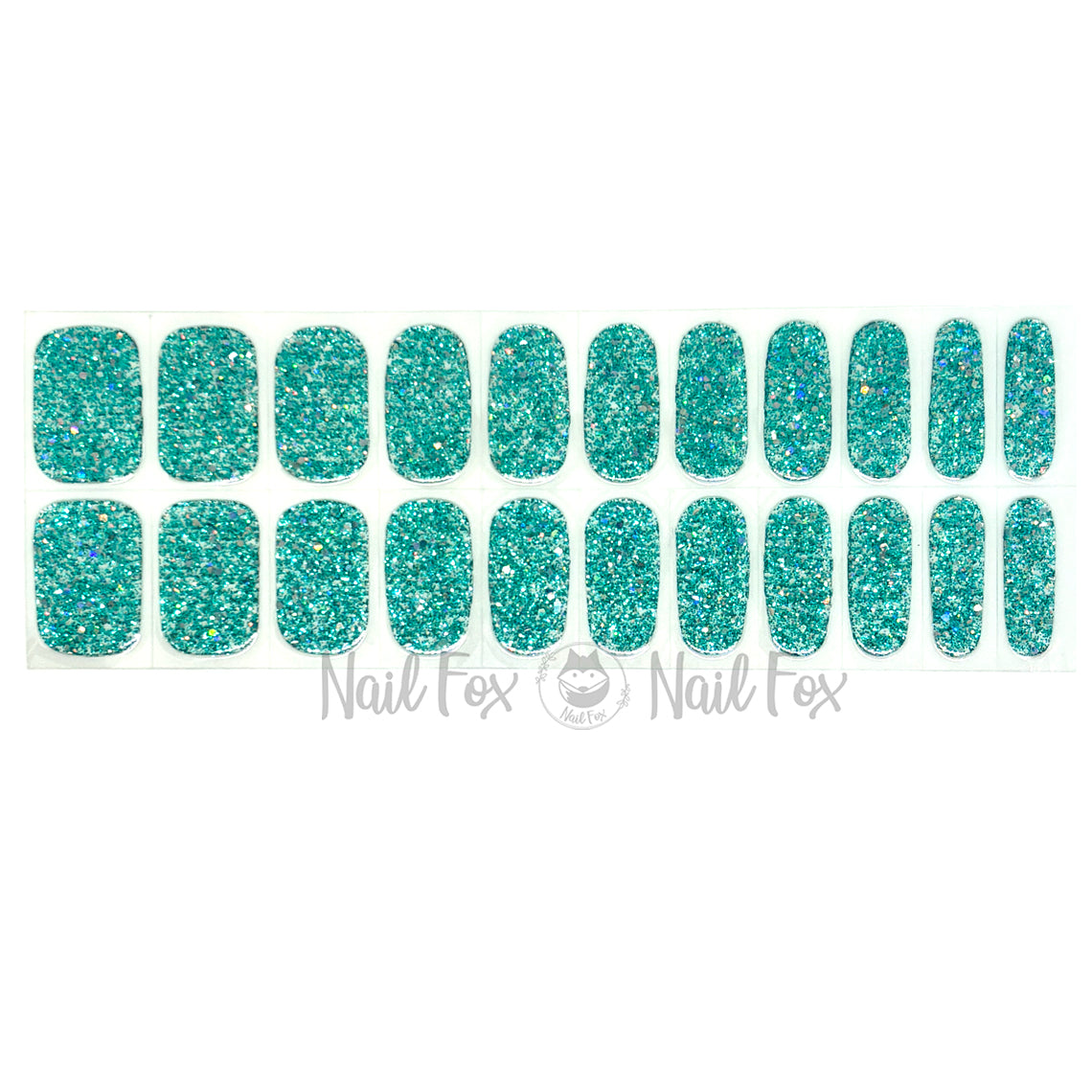 Turquoise Glam No Light Gel Nail Wraps (NLG)