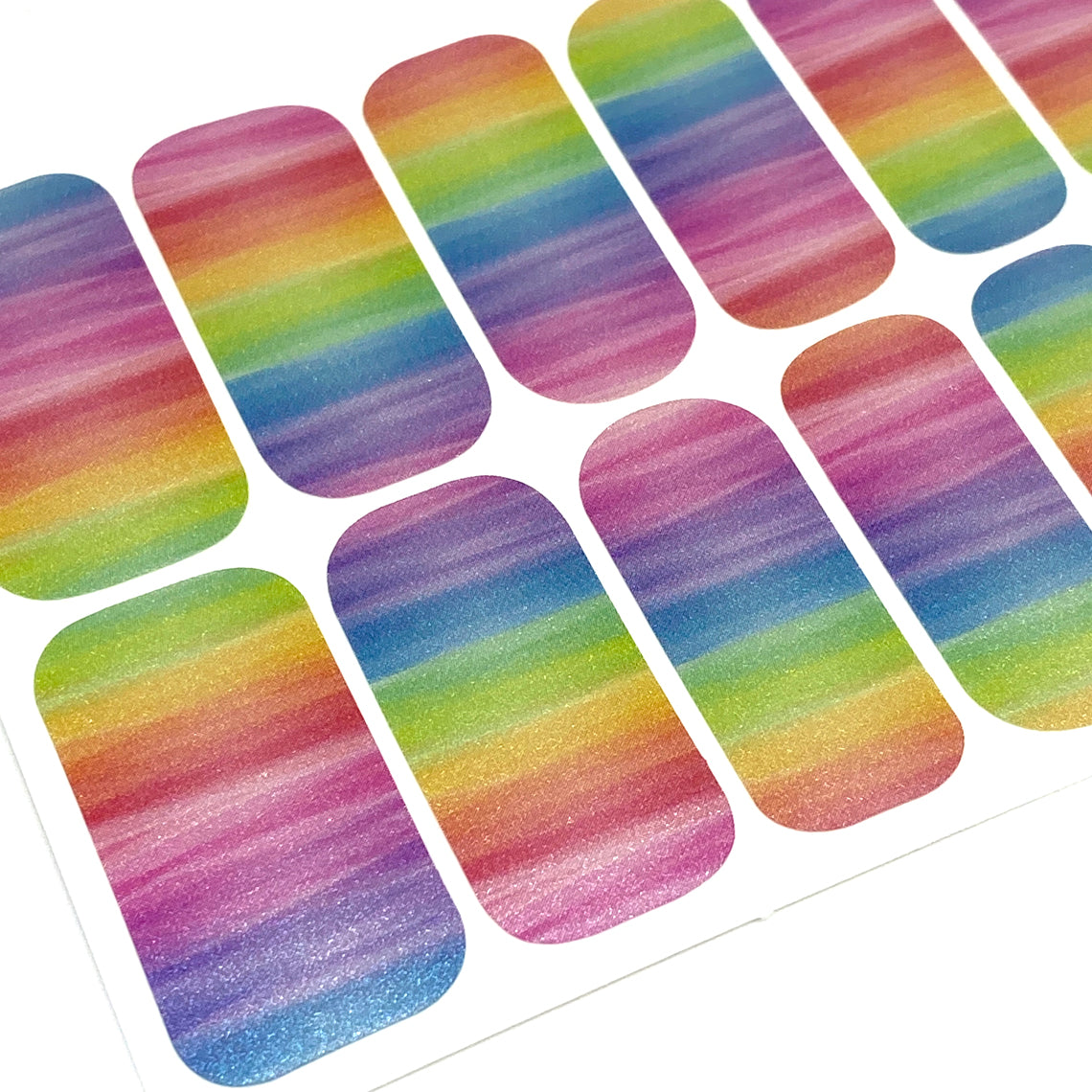 Watercolor Rainbow Nail Wraps (PEARL)