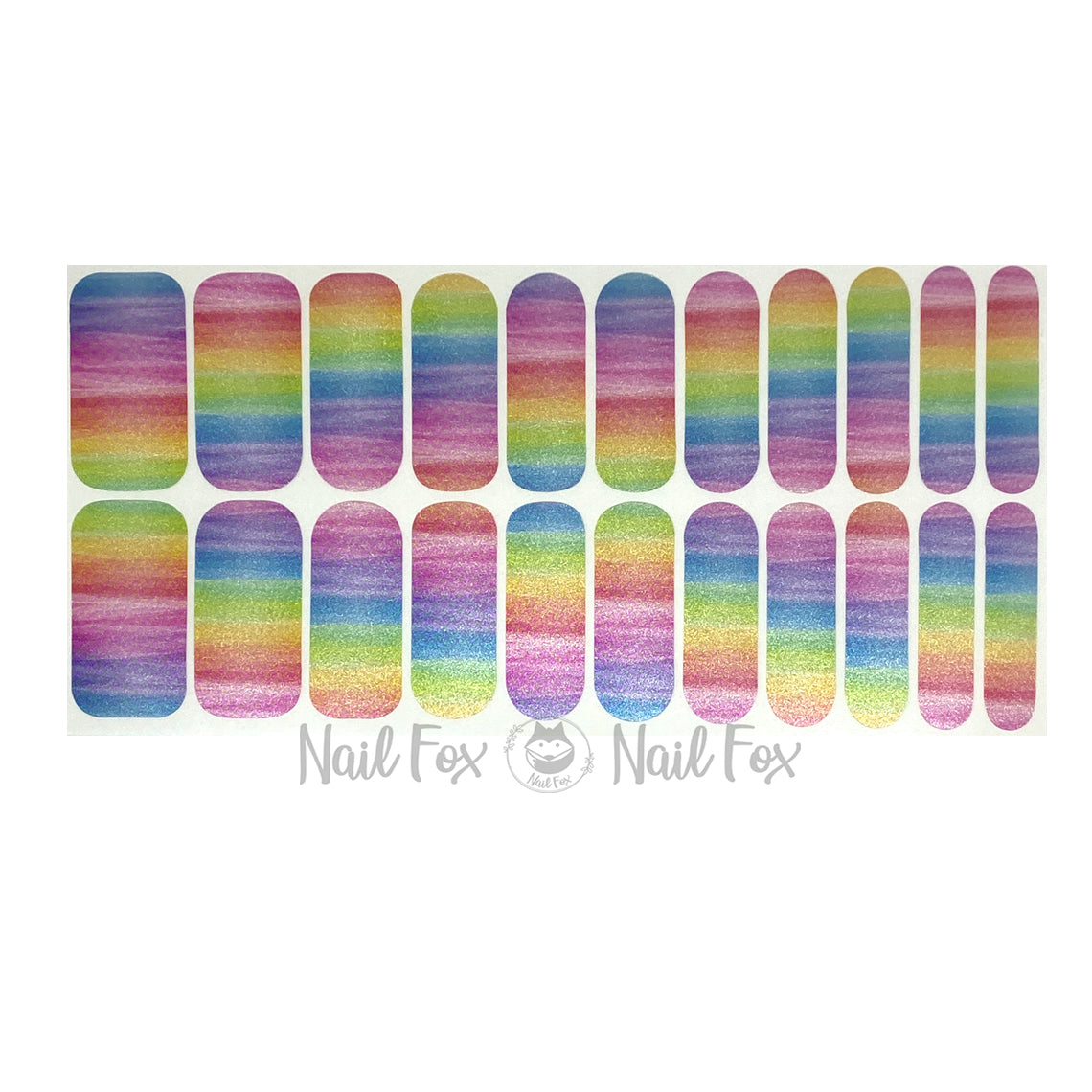 Watercolor Rainbow Nail Wraps (PEARL)