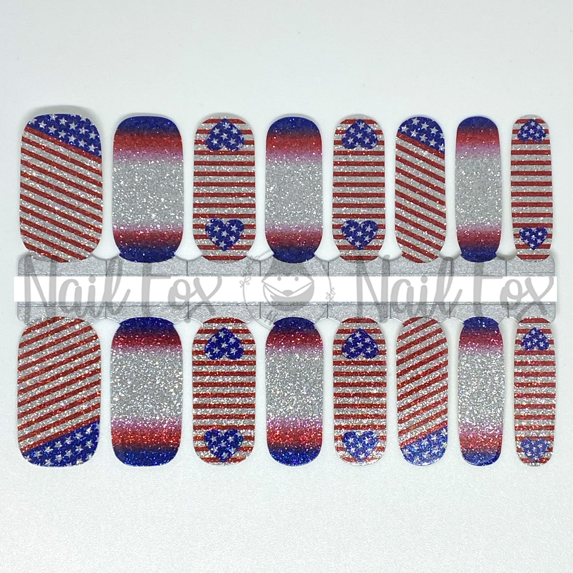 American Glitter Nail Wraps