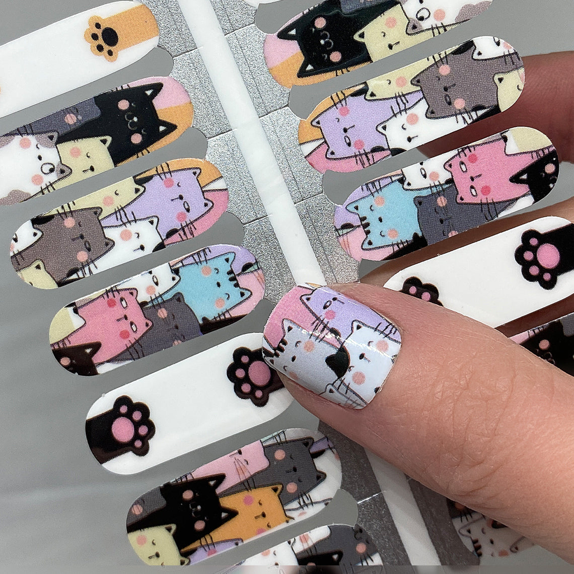 Cat Friends Exclusive Design Nail Wraps