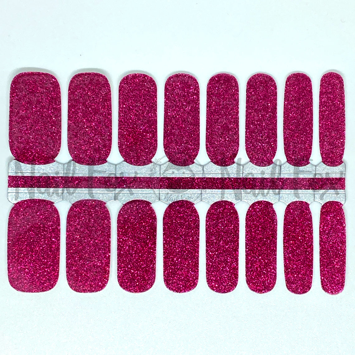 Fuchsia Glitter Nail Wraps
