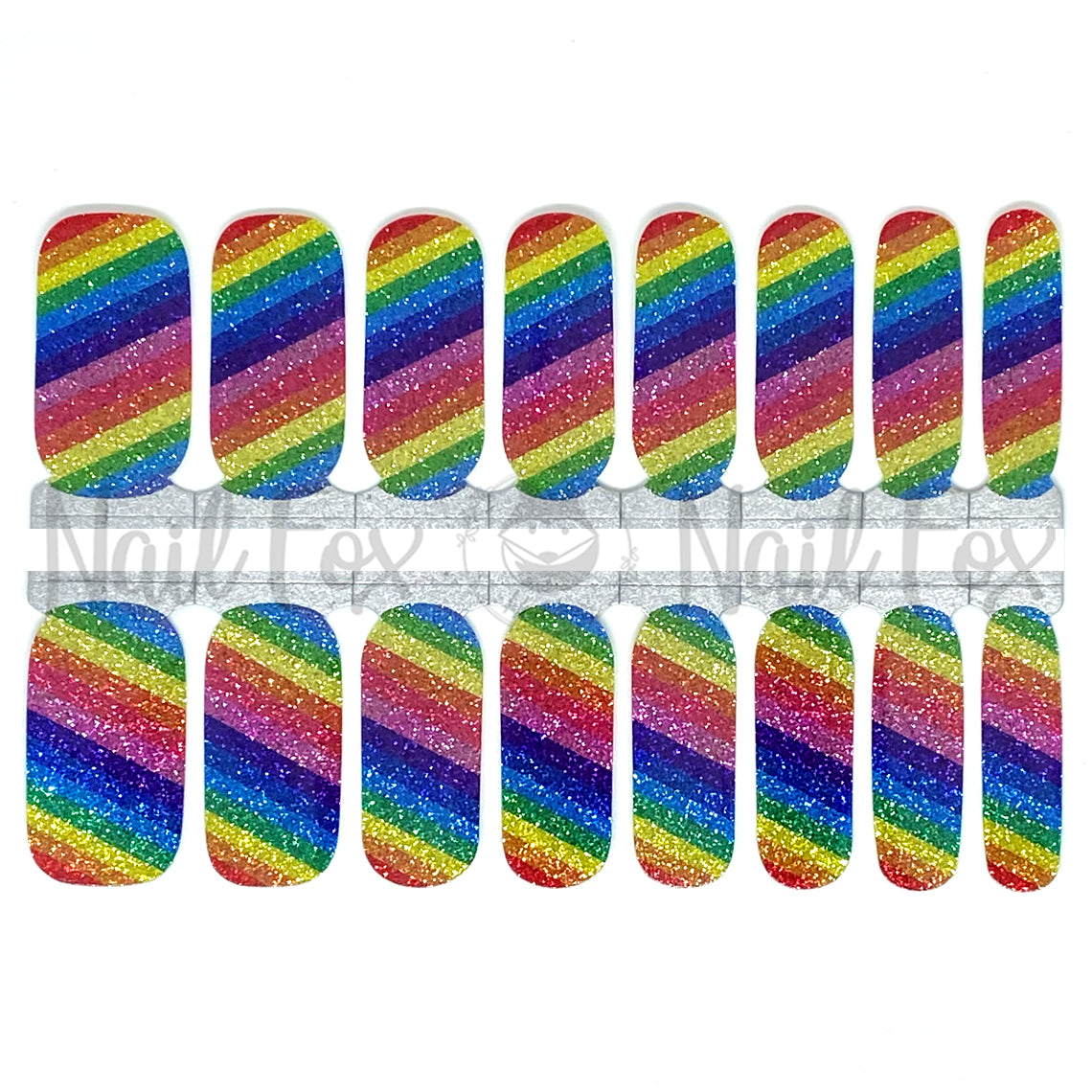Rainbow Glitter Nail Wraps