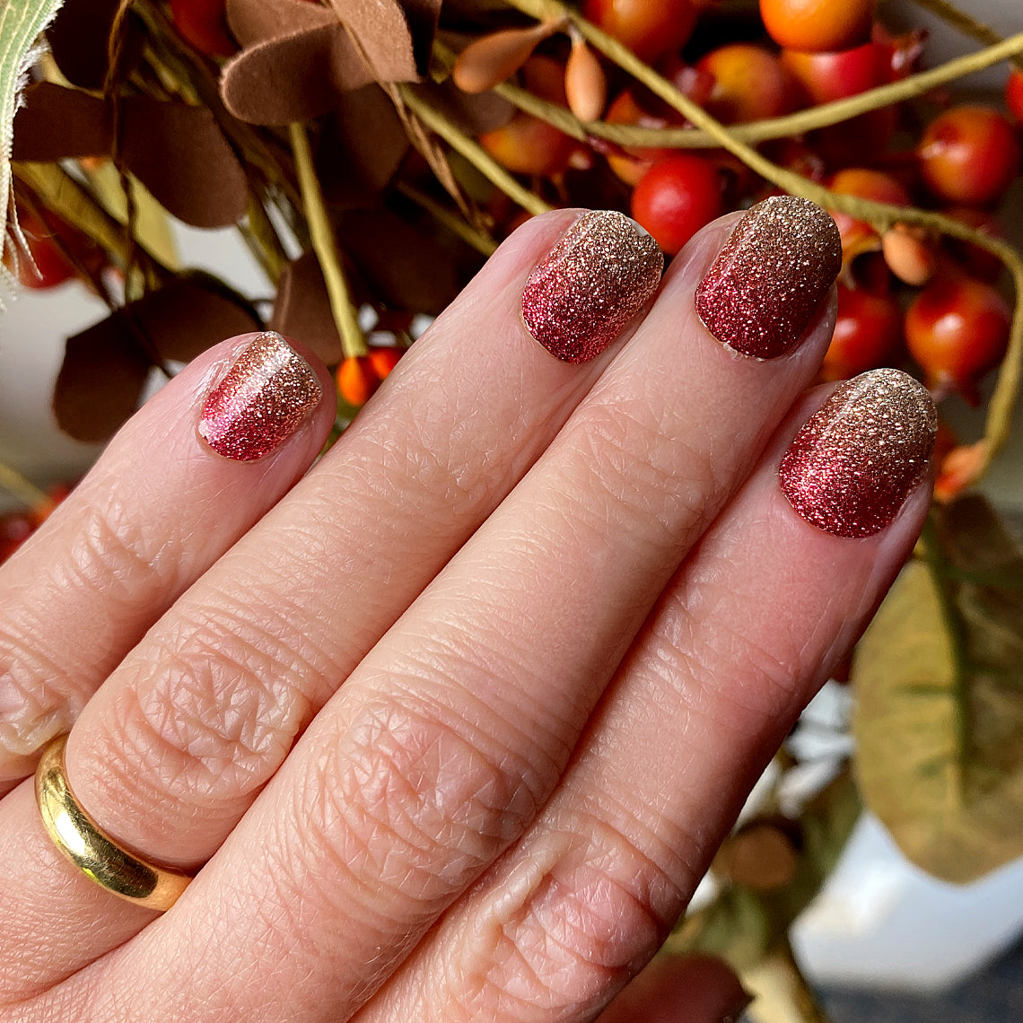 Coral Gold Ombre Nail Wraps