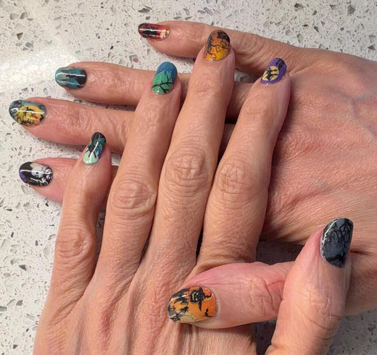 Night of the Dead Nail Wraps (GLITTER ACCENTS)