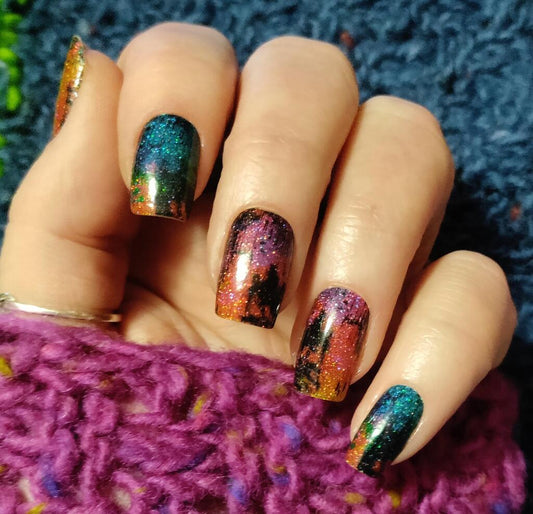 Color Splash Nail Wraps (GLITTER)