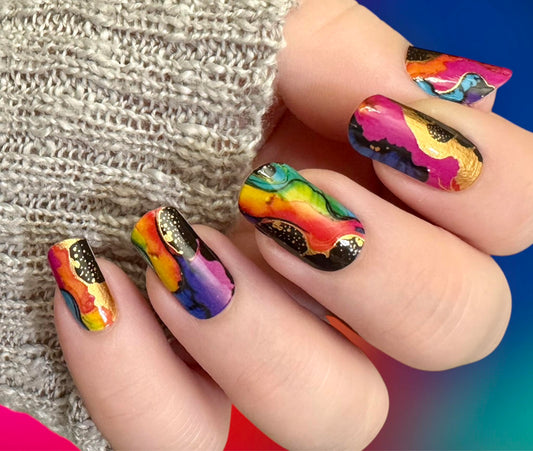 Colorful Cascade Nail Wraps (FOIL)