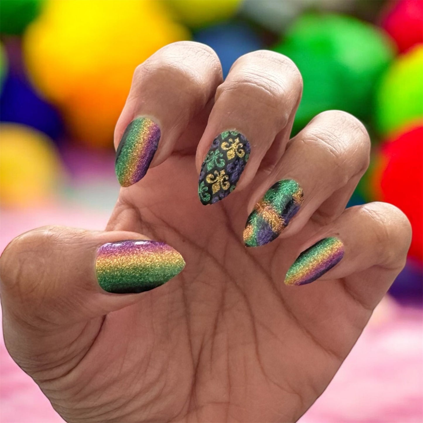 Mardi Gras Glitter Exclusive Design Nail Wraps