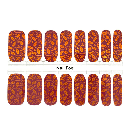 Acorns & Oak Leaves Exclusive Design Nail Wraps (HOLO FOIL)