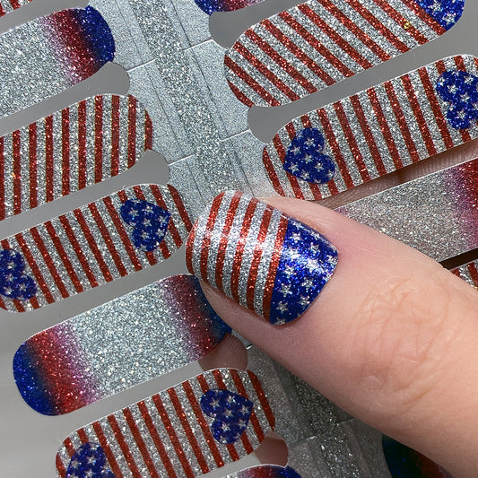 American Glitter Nail Wraps