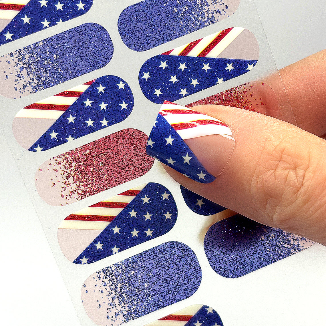 Americana Nail Wraps (GLITTER)