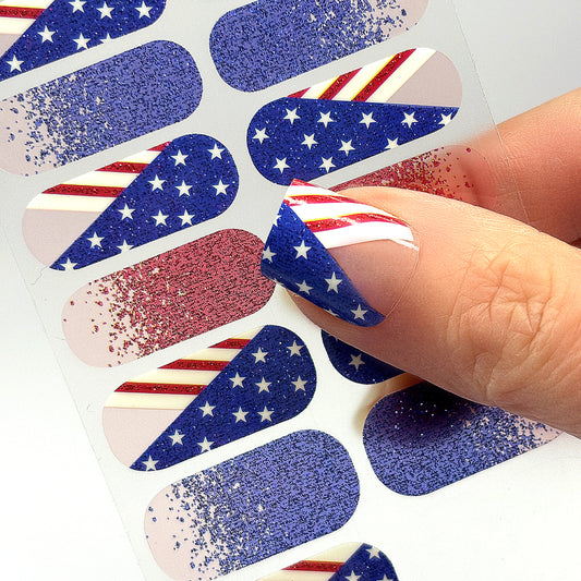 Americana Nail Wraps (GLITTER)