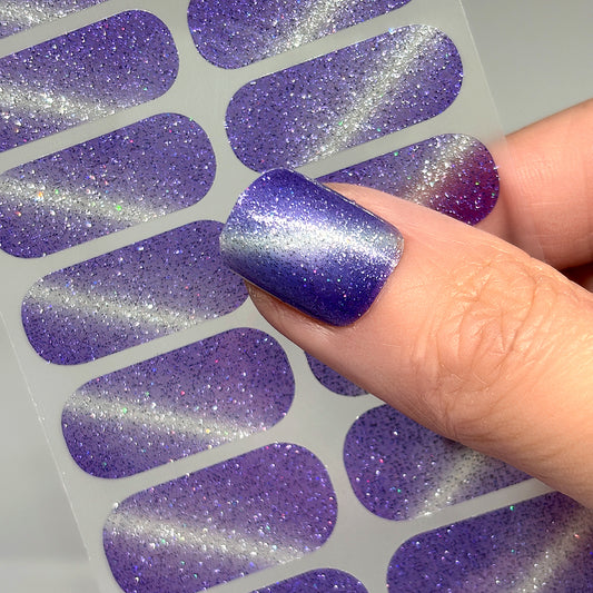 Amethyst Glimmer Nail Wraps (CATS EYE GLITTER)