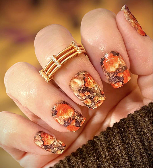 Autumn Bouquet Exclusive Design Nail Wraps (SUBTLE GLITTER)